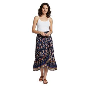 Rusty Dusty Floral High Low Skirt Small